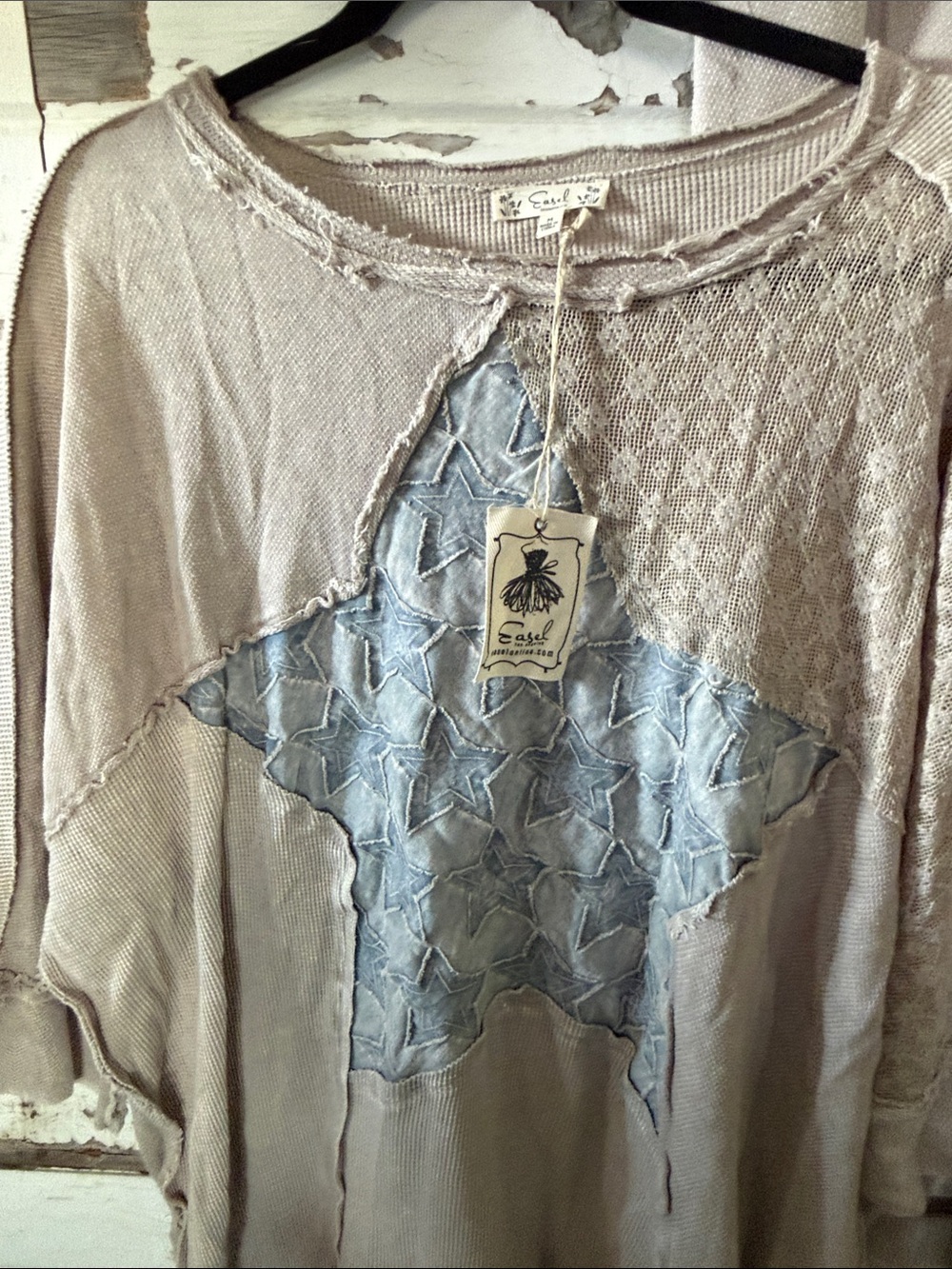 Easel Boho Wide Leg Pants and shirt in Faded Taupe with Patch Pocket new - Picture 3 of 15